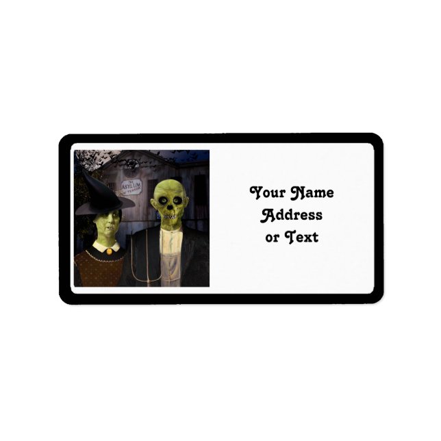 American Gothic Halloween Adressaufkleber (Vorne)