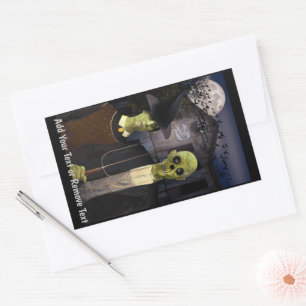 American Gothic Halloween Spukhaus Rechteckiger Aufkleber