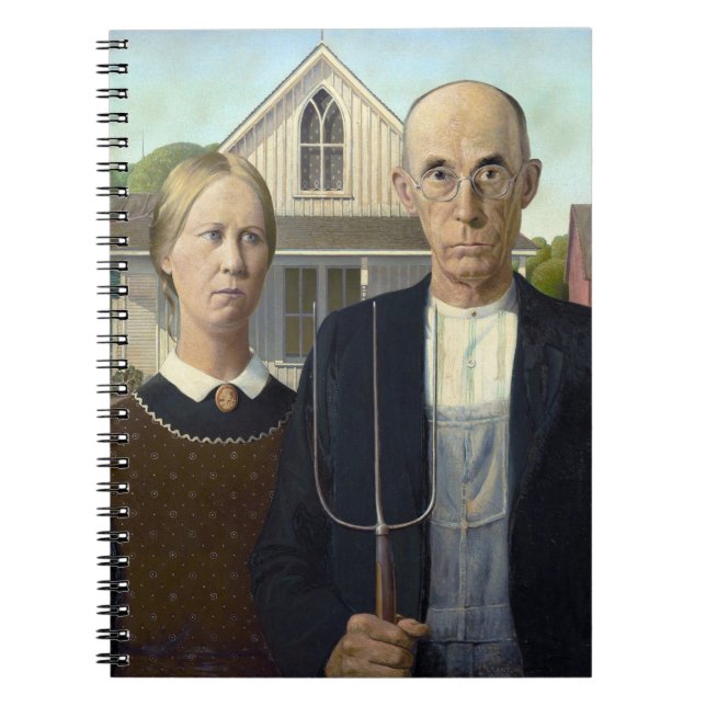 American Gothic Painting by Grant Wood Notizblock (Vorderseite)