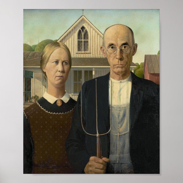 American Gothic Painting - Grant Wood Poster (Vorne)