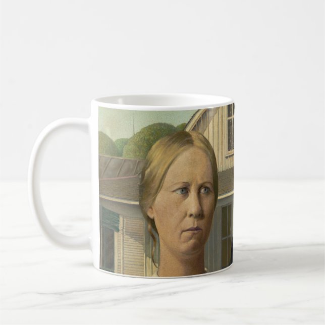 American Gothic Painting Kaffeetasse (Links)