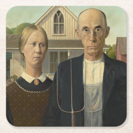 American Gothic Rechteckiger Pappuntersetzer