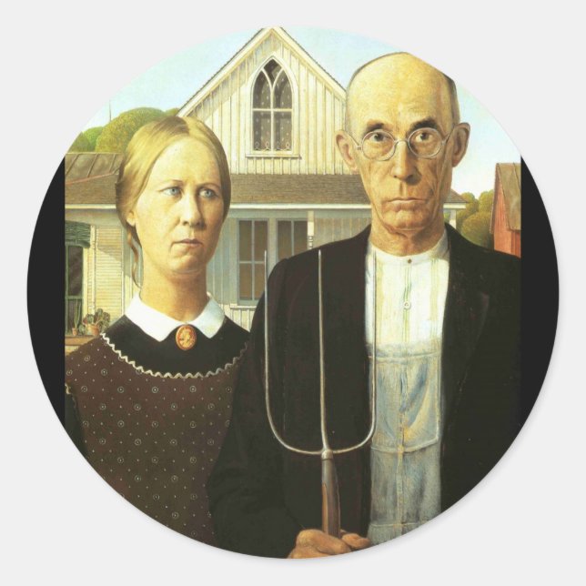 American Gothic Runder Aufkleber (Vorderseite)