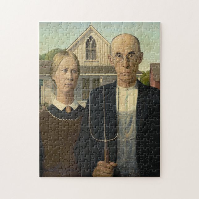 American Gothic von Grant Wood (Vertikal)