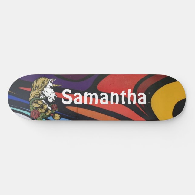 AMERICAN GRAFFIT Personalized Unicorn   Skateboard (Horizontal)