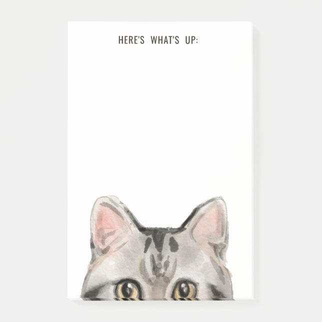 American Grey Tabby Cat | Bearbeiten von Text Cat- Post-it Klebezettel (Vorderseite)