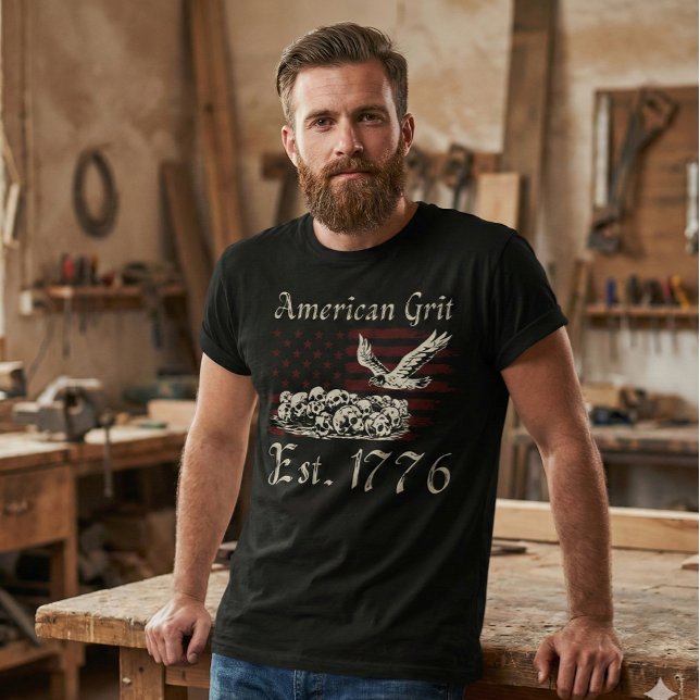 American Grit Est 1776 Patriotic Men's T-Shirt (Von Creator hochgeladen)