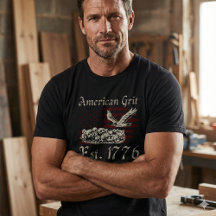 American Grit Est 1776 Patriotic Men's T-Shirt