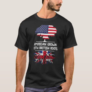 American Groots British Roots Britain Flag British T-Shirt