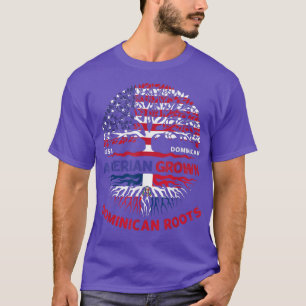 American Ground Dominican Roots Dominica Flag USA  T-Shirt