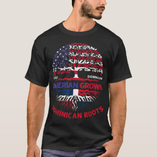 American Ground Dominican Roots Dominica Flag USA  T-Shirt