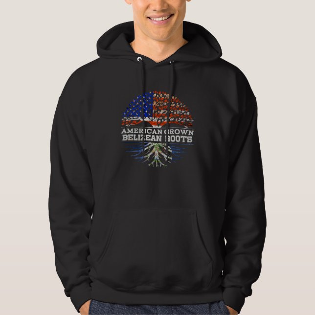 American Grown Belizean Roots America Belize Tree  Hoodie (Vorderseite)