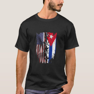 American Grown Cuban Roots USA Kuba Flagge T-Shirt