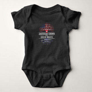 American Grown Greek Roots Flag Baby Strampler