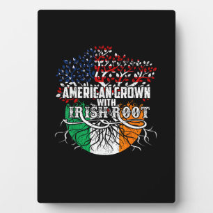 American Grown Irish Root Flag Ireland St Patricks Fotoplatte