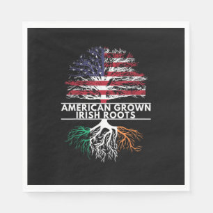 American Grown Irish Roots Flag Ireland ST. PATRIC Serviette