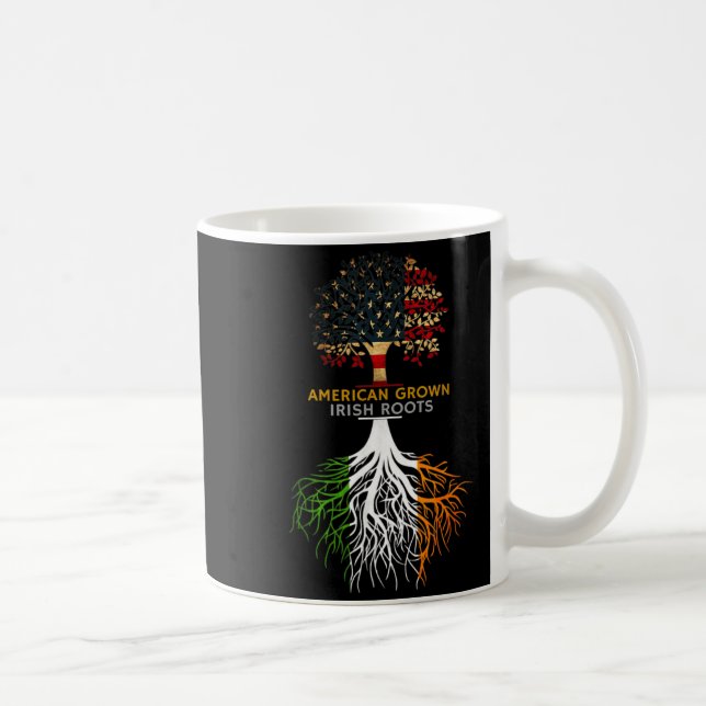 American Grown Irish Roots Ireland And Usa Flags  Kaffeetasse (Rechts)