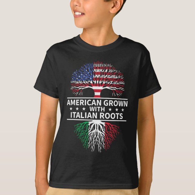 American Grown Italian Roots Italien T-Shirt (Vorderseite)