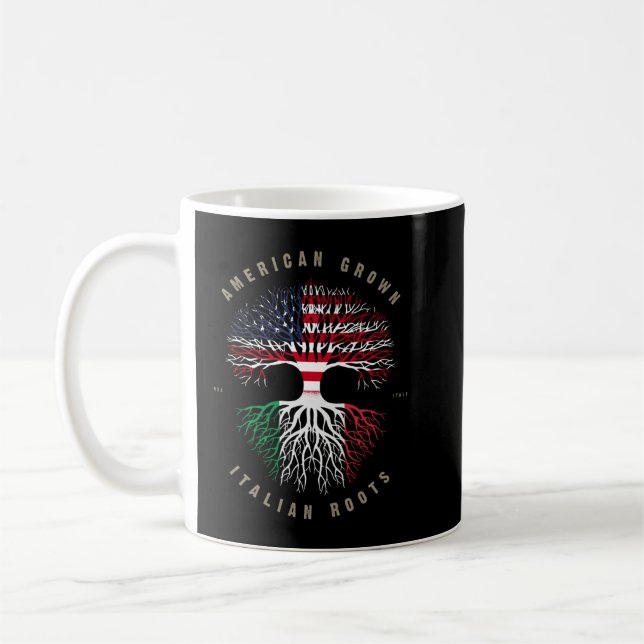 American Grown Italian Roots Italy Flag Swea Kaffeetasse (Links)