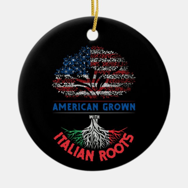 American Grown Italian Roots USA Flag Venezuela Keramik Ornament (Vorne)