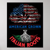 American Grown Italian Roots USA Flag Venezuela