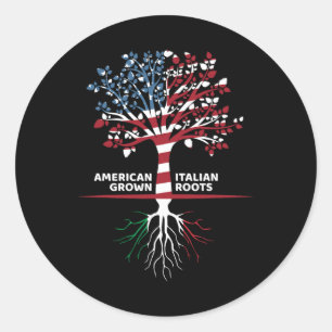 American Grown Italienische Wurzeln 4. Juli Runder Aufkleber