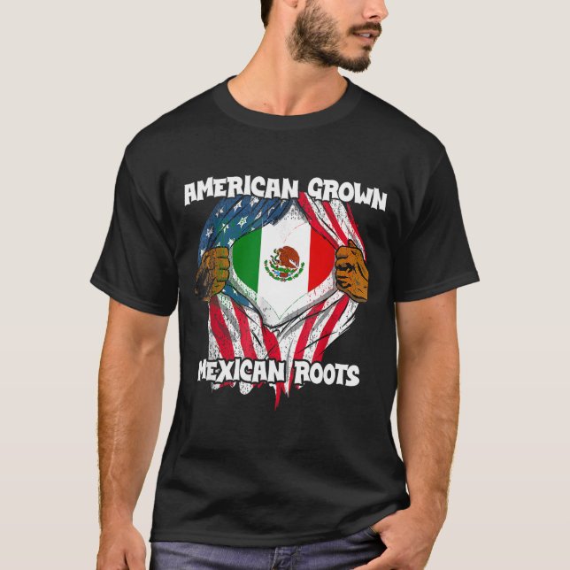 American Grown Mexican Roots Mexico Country Lover  T-Shirt (Vorderseite)