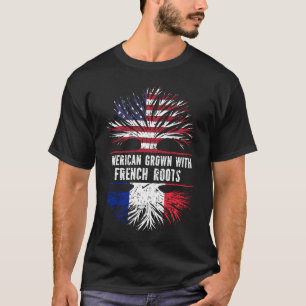 American Grown mit französischer Roots USA Flag T-Shirt