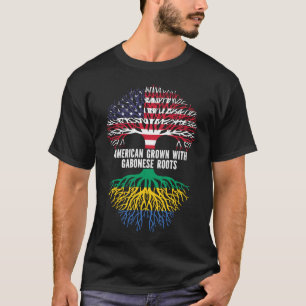 American Grown mit Gabonese Roots USA Flag T-Shirt