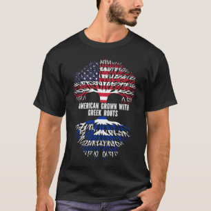 American Grown mit griechischer Roots USA Flag T-Shirt