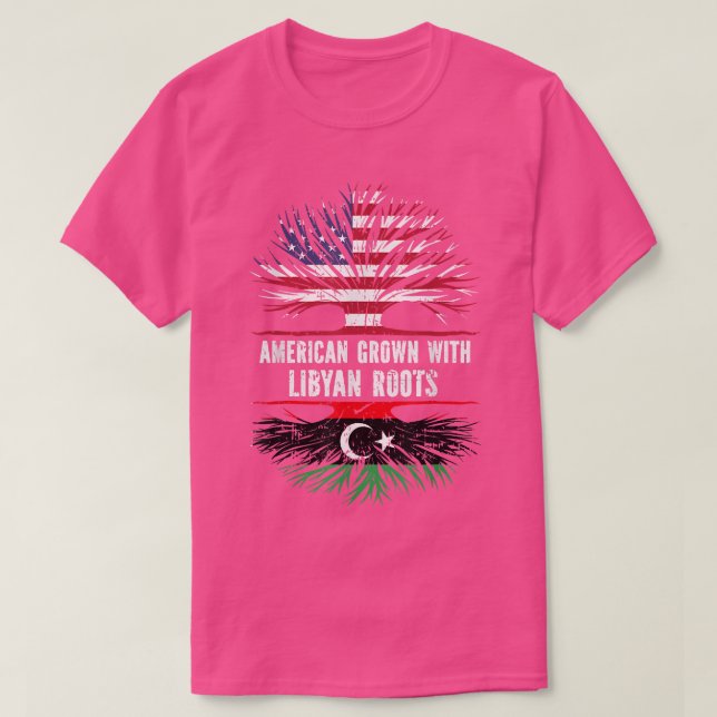 American Grown mit Libyan Roots USA Flag Libyen T-Shirt (Design vorne)