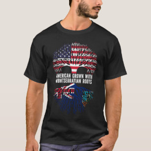 American Grown mit Montserratian Roots USA Flag T-Shirt