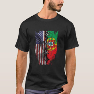 American Grown Portugiesisch Roots USA - Flagge T-Shirt