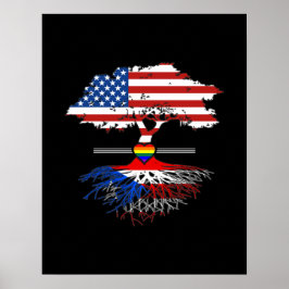 American Grown Puerto Rican Roots Gay Heart LGBT Poster