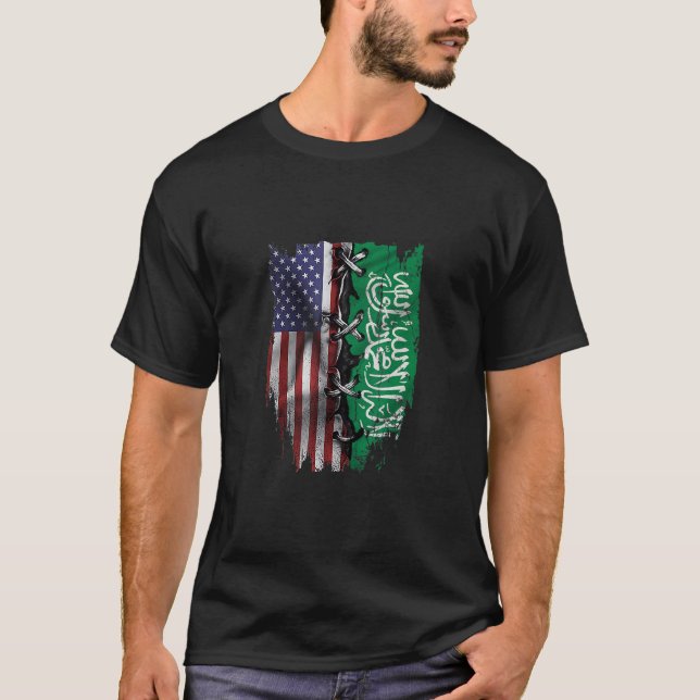 American Grown Saudi Arabian Roots USA Saudi Arabi T-Shirt (Vorderseite)