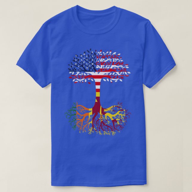 American Grown Sri Lanka Roots Sri Lanka Flag  T-Shirt (Design vorne)