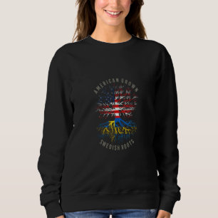 American Grown Swedish Roots USA Schweden Flaggen Sweatshirt