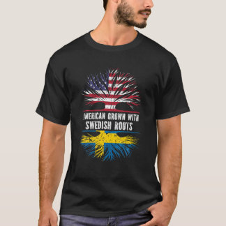 American Grown with Swedish Roots USA Flag Schwede T-Shirt
