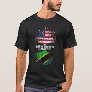 American Grown With Tanzanian Roots Usa Flag Tanza T-Shirt