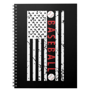 American Grunge Flag Baseball Fans Lover Notizblock