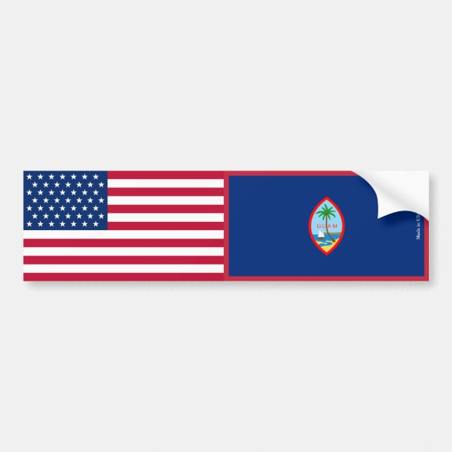 American & Guam Flags Autoaufkleber (Vorne)