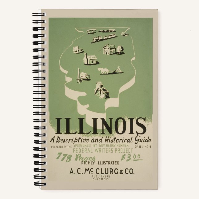American Guide Series Volume on Illinois. Notizbuch (Vorderseite)