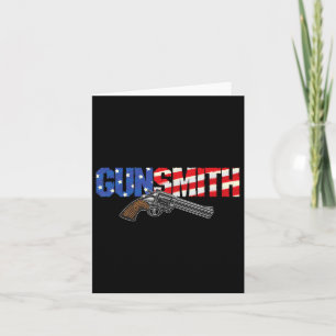 American Gunsmith Patriot Usa Flag Retro Style Gun Karte