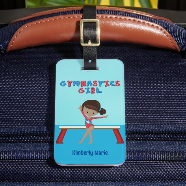 American Gymnastics Girl Niedlich Custom Gepäckanhänger (Vorderseite Insitu 2)