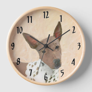 American Hairless Terrier Malerei - Hundekunst Uhr