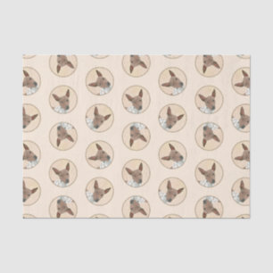 American Hairless Terrier Tan Painting Dog Art Seidenpapier