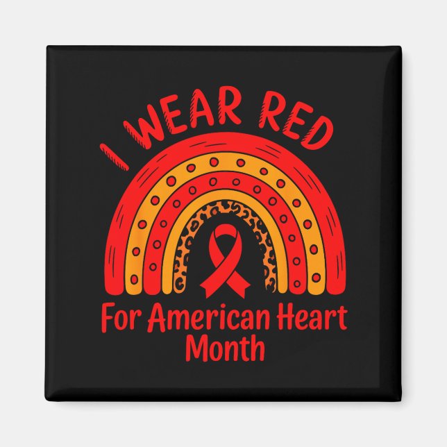 American Heart Disease Awareness Month Ribbon Red  Magnet (Vorne)