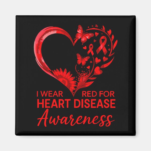American Heart Disease Awareness Month Ribbon Red  Magnet (Vorne)