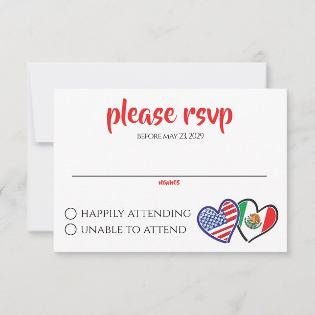 American Heart Flags RSVP Karte (Vorderseite)