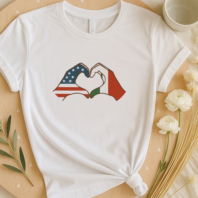 American Heart Shirt | Zwei Flags Hand (Von Creator hochgeladen)